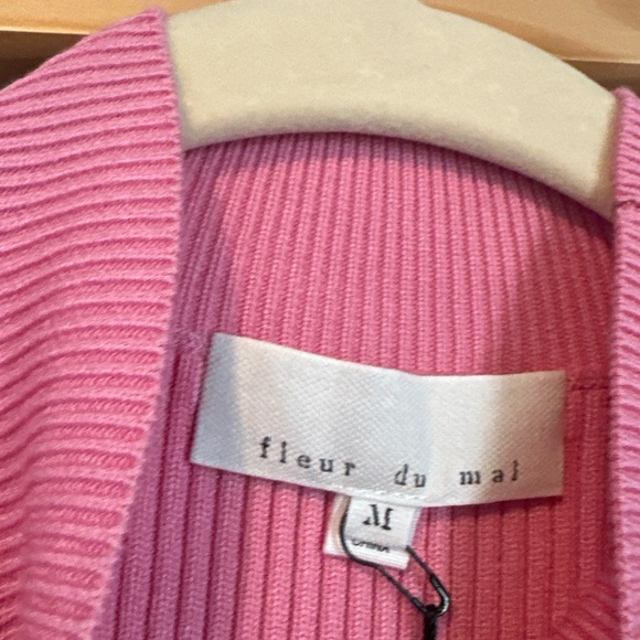 Brand New With Tags Fleur Du Mal Pink Ribbed Heart Cutout Top - Picture 5 of 8